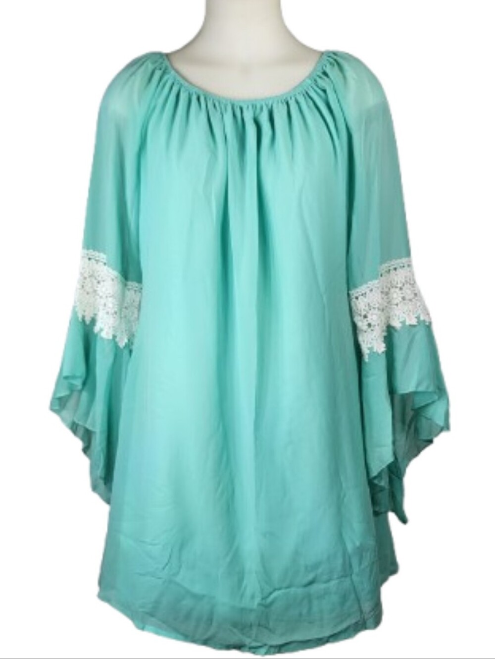 Honeyme Curvy Marissa Mint Chiffon Mini Dress Sz 1X
